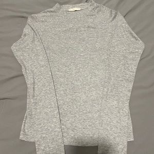 heathered grey mock neck long sleeve
